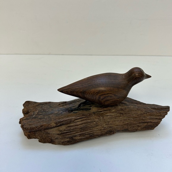 hand-carved Mid-Century Modern (MCM) wooden bird folk art sculpture - Picture 3 of 8